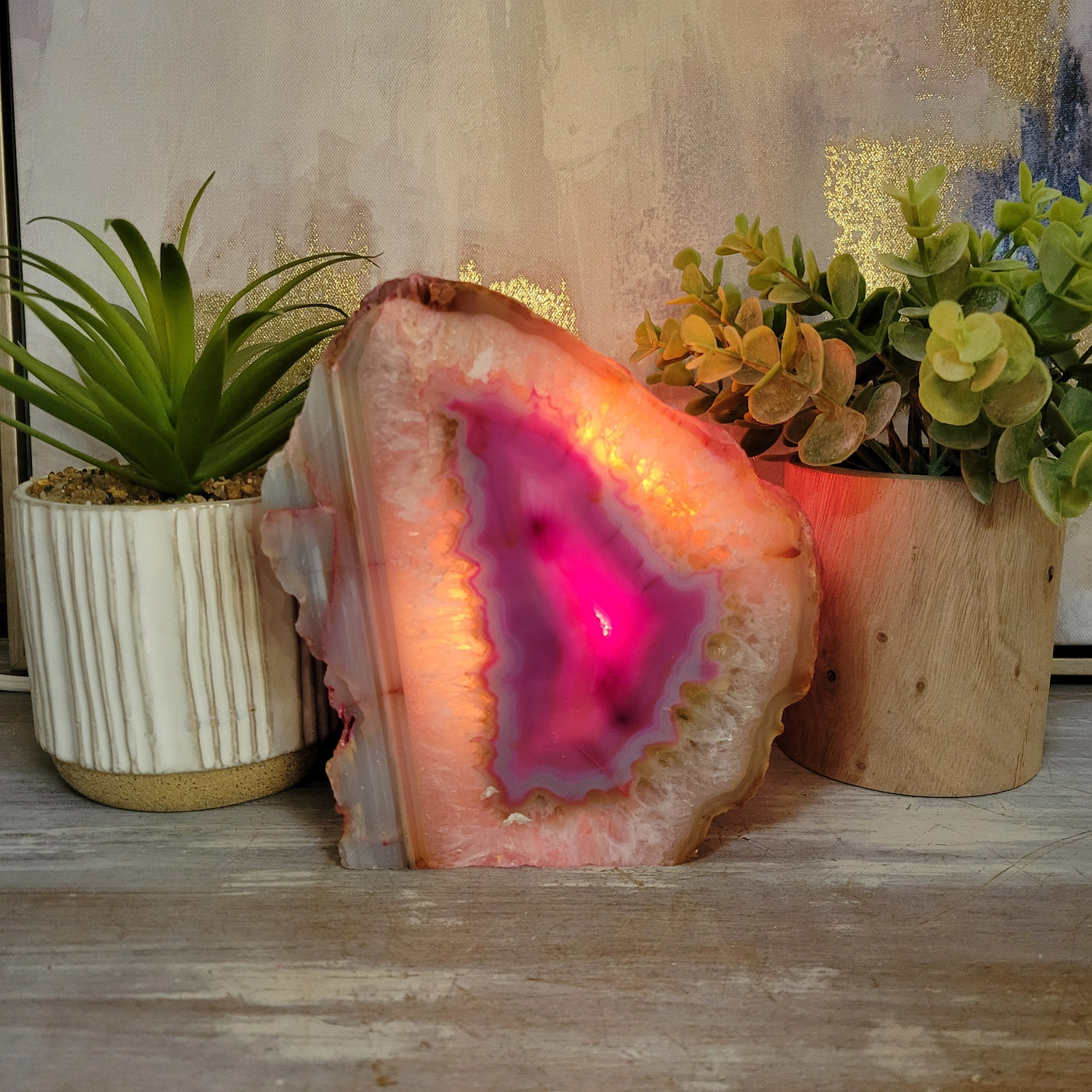Agate Lamp 5-7" with bulb and cord (Blue, Pink, Natural, Purple) - Stunning Home Décor