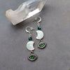 "Divine Feminine Energy" Pearl Crescent Moon & Emerald Watchful Eye – Artisan Made