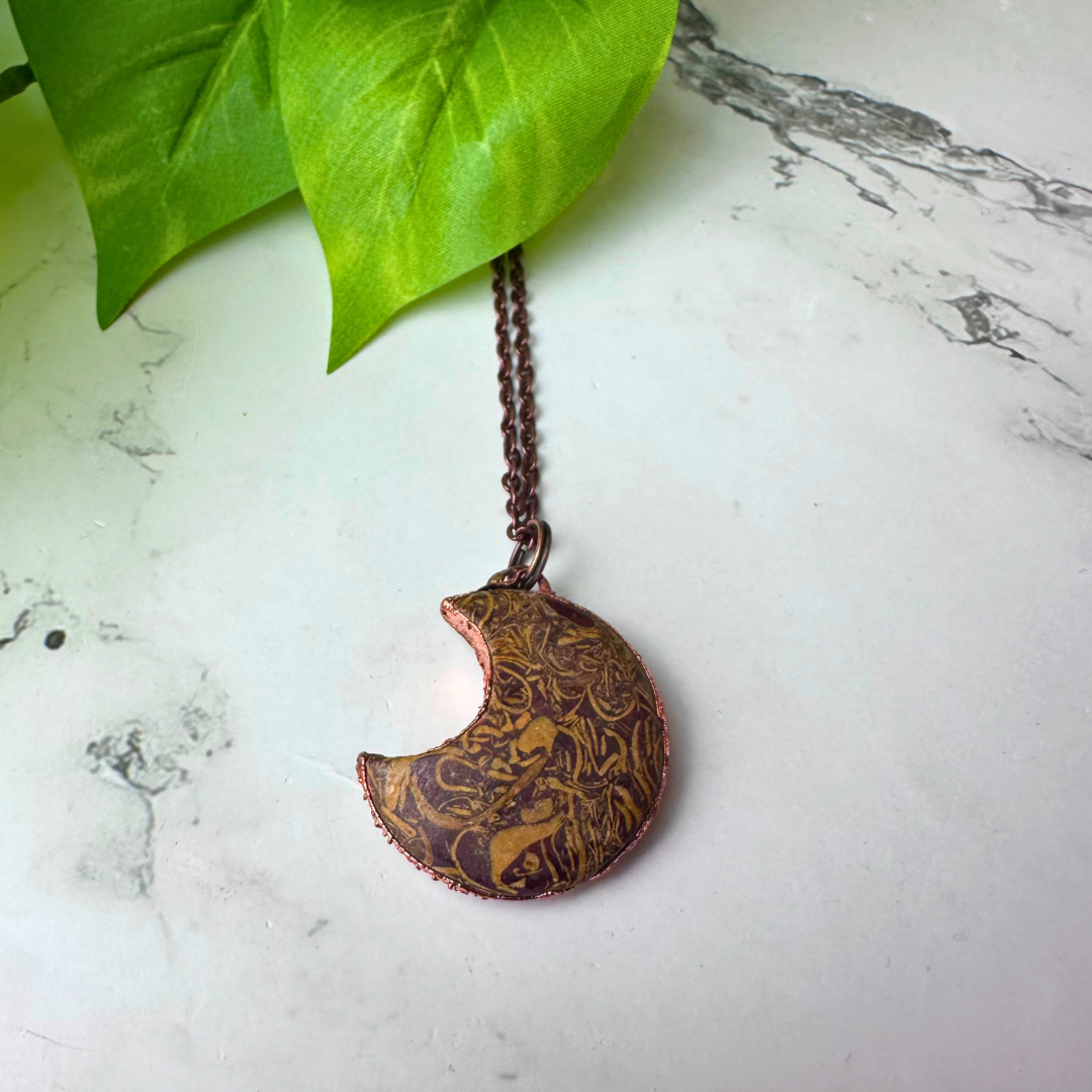 Electroformed Moon Necklace - Artisan Made