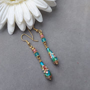 "Eternal Harmony" Aquamarine Cloisonne Earrings – Artisan Made