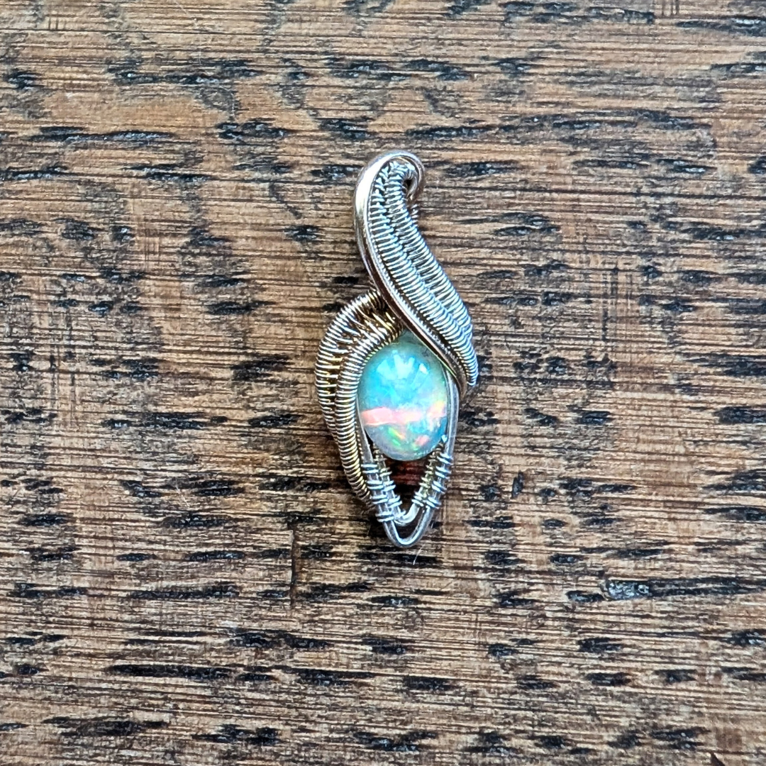 Ethiopian Opal Wire Wrapped Pendant 1
