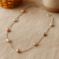 Floating Pearl Necklace - Artisan Made