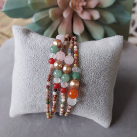 "Forest Path" Multi Gemstone & Pearl Bracelet, Choker, Necklace - Artisan Made