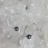 Hematite Sterling Silver Hoop Earrings - Artisan Made