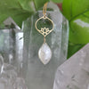 Large Gold Lotus Flower Necklace with Gemstone Briolette – Artisan Made (Variants)