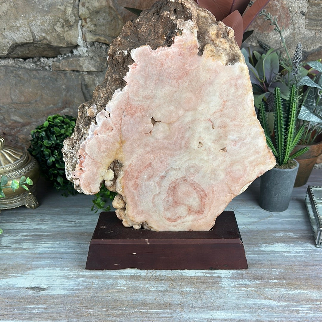 Raw Pink Amethyst on outlet Metal Stand