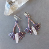 "Promote Peace" Rose Quartz & Lepidolite Earrings – Artisan Made