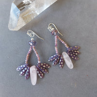 "Promote Peace" Rose Quartz & Lepidolite Earrings – Artisan Made