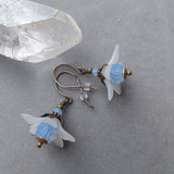 "Song of the Sea" Aquamarine Crystal & Flower Earrings – Artisan Made
