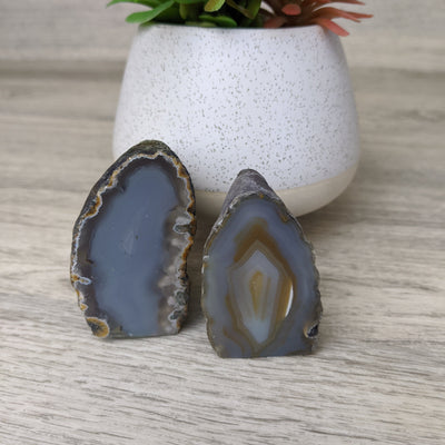 Agate Geode Home Décor with a Cut Base 4-inch