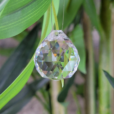 Crystal Faceted Sphere Prism .75"