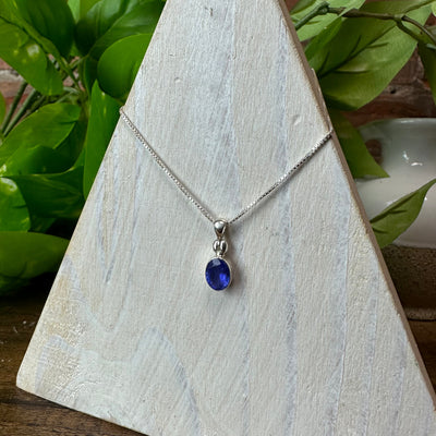 Tanzanite Faceted Sterling Silver Bezel Set Pendant (Assorted Shapes)