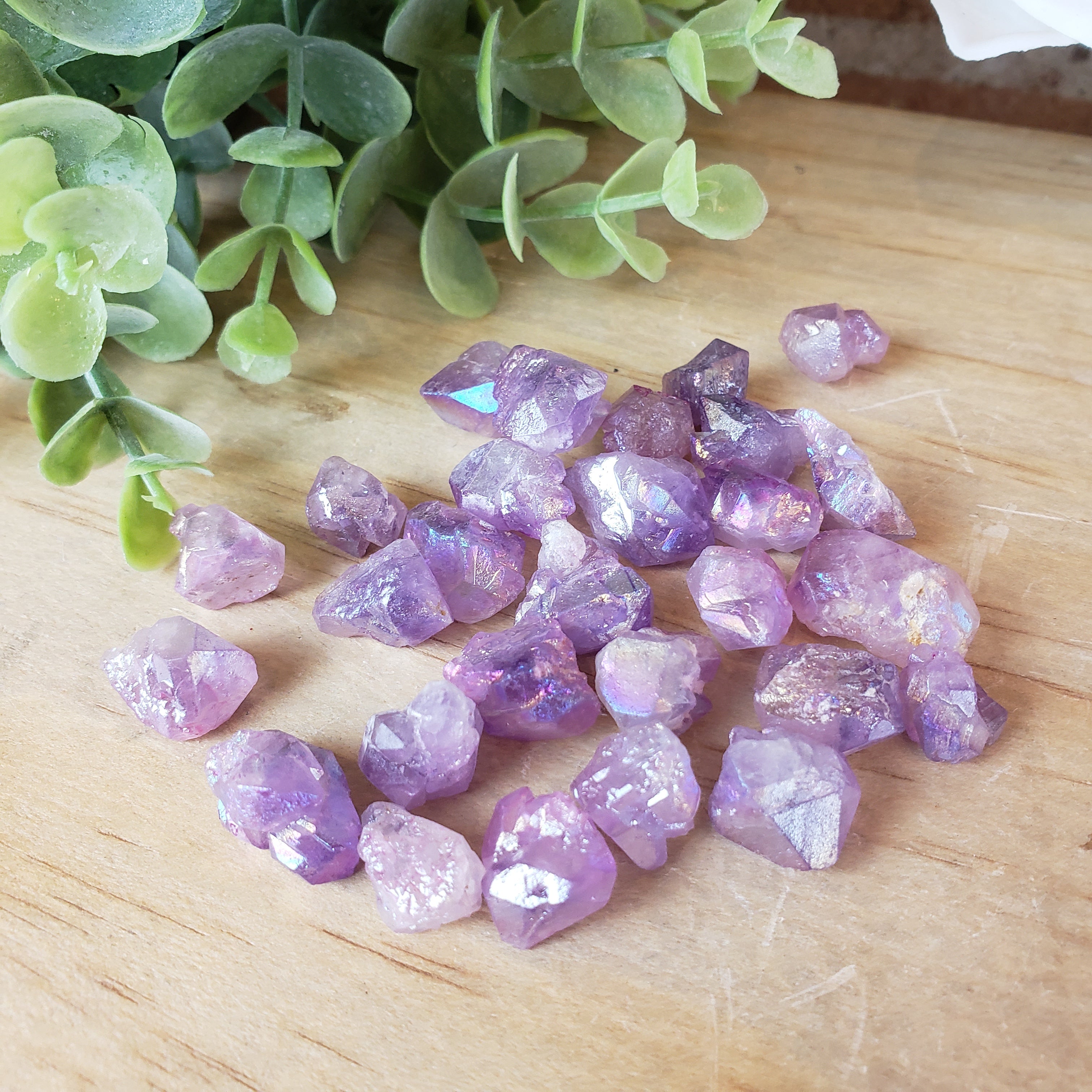 Titanium Aura Purple Quartz Points - Main Image