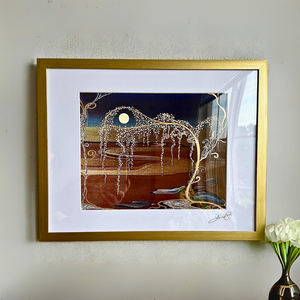 A Moment In Time - Hand Painted Print Framed - Artisan Made