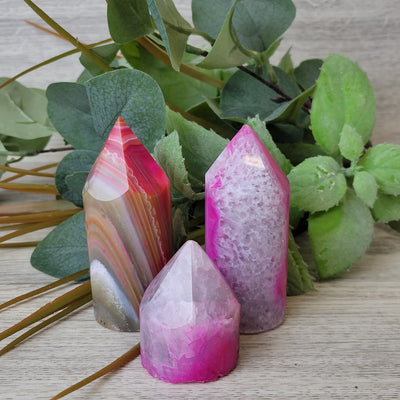 Agate (Blue, Teal and Pink) Polished Pillars 2-4"