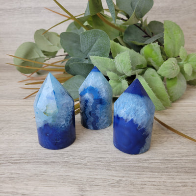 Agate (Blue, Teal and Pink) Polished Pillars 2-4"