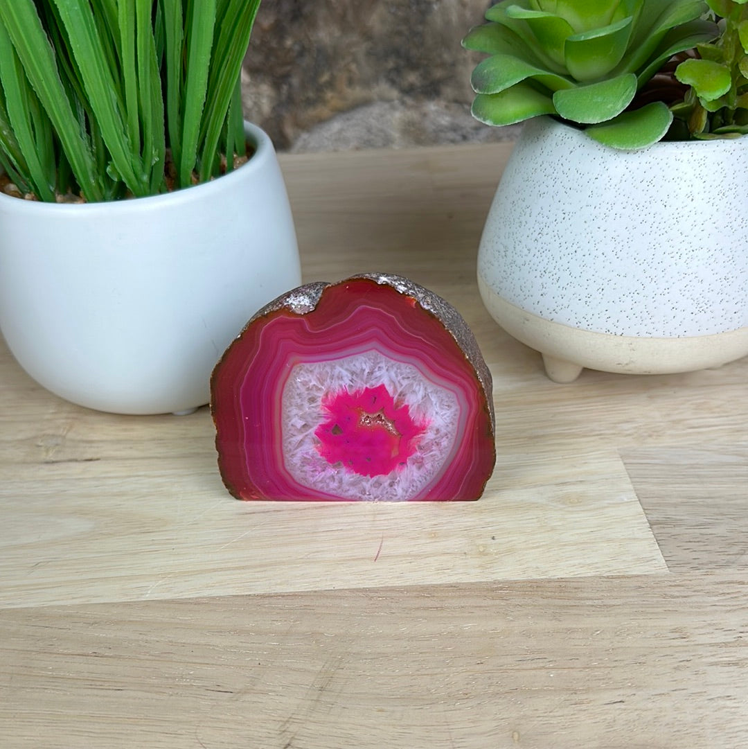 Agate Geode Home Décor with a Cut Base 4-inch
