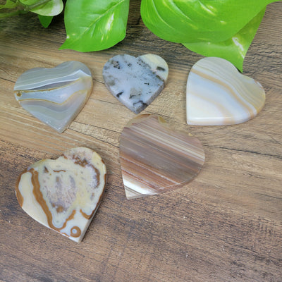 Agate Slice Thin Heart - Small (1-4.5")