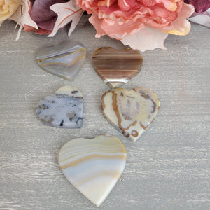 Agate Slice Thin Heart - Small (1-4.5")