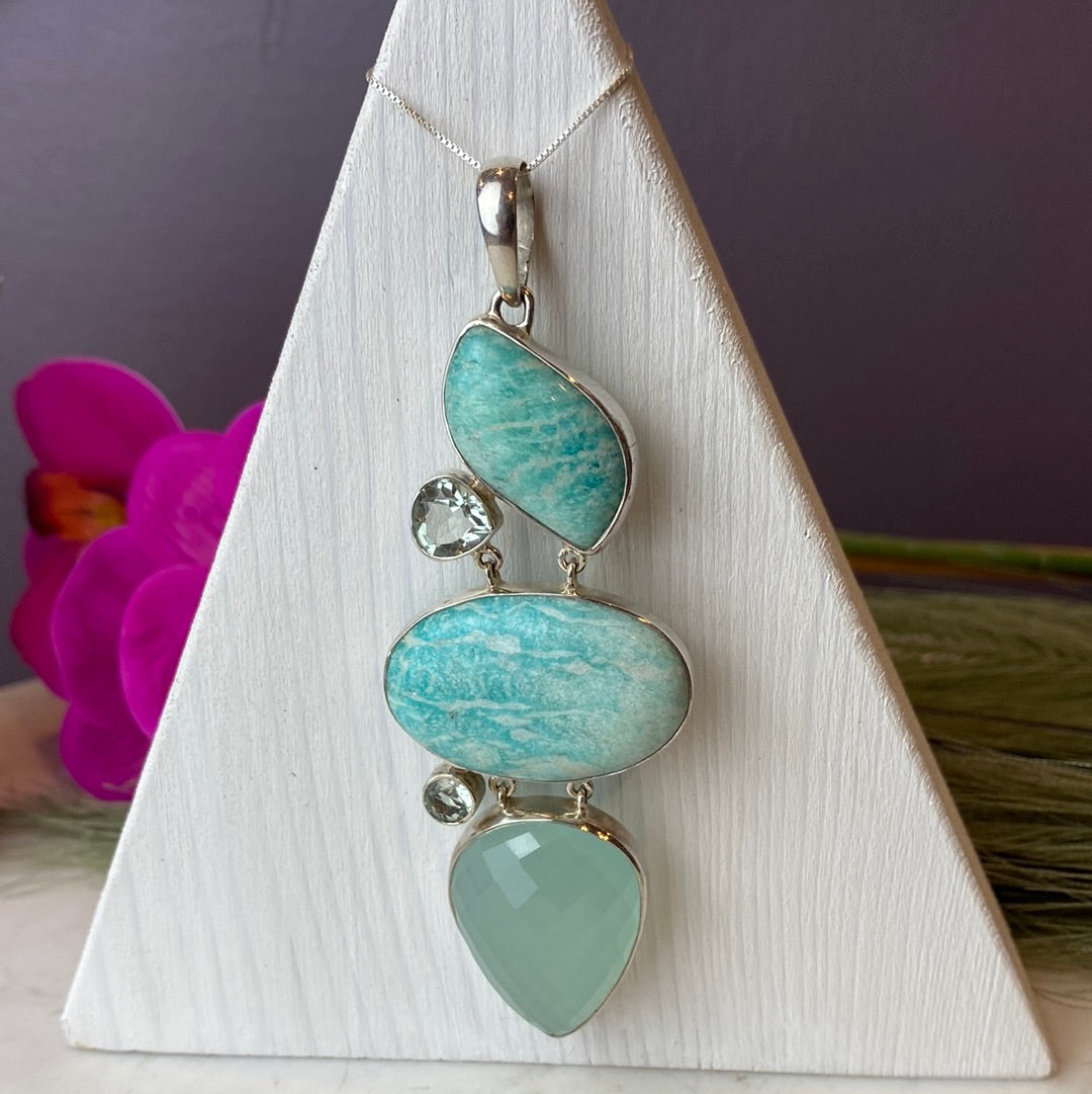 Amazonite Pendant with Gemstone Accent