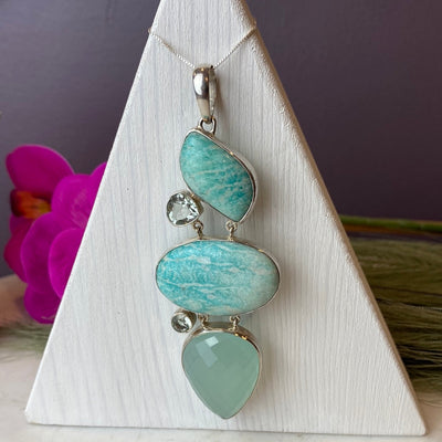 Amazonite Pendant with Gemstone Accent