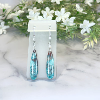 Amazonite and Zircon Earrings/Variants - Artisan Made
