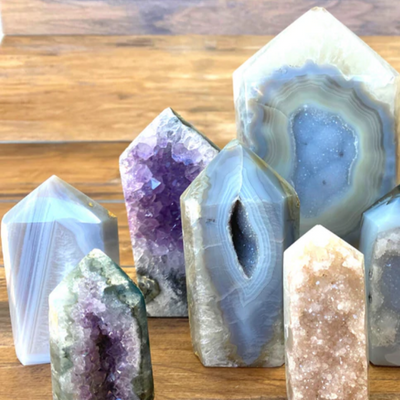 Amethyst Agate Geode Pillars 7-8" (2-2.99kg