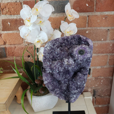 Amethyst Cluster On Stand with Stalactite Formation 18"