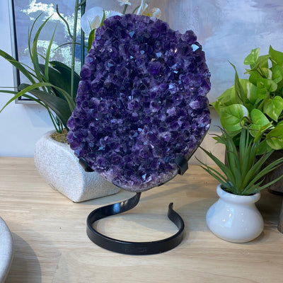 Amethyst Cluster on Custom Stand (11”x 7”)