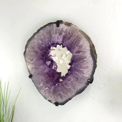 Amethyst Mirror with Custom Iron Frame - 5.03kg 10"w x 10.75"h