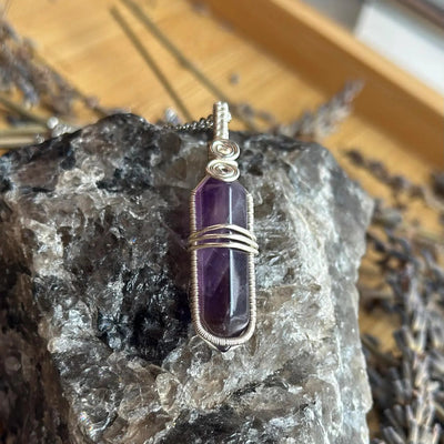 Amethyst Point - Handmade Wire Wrapped Necklace – Artisan Made