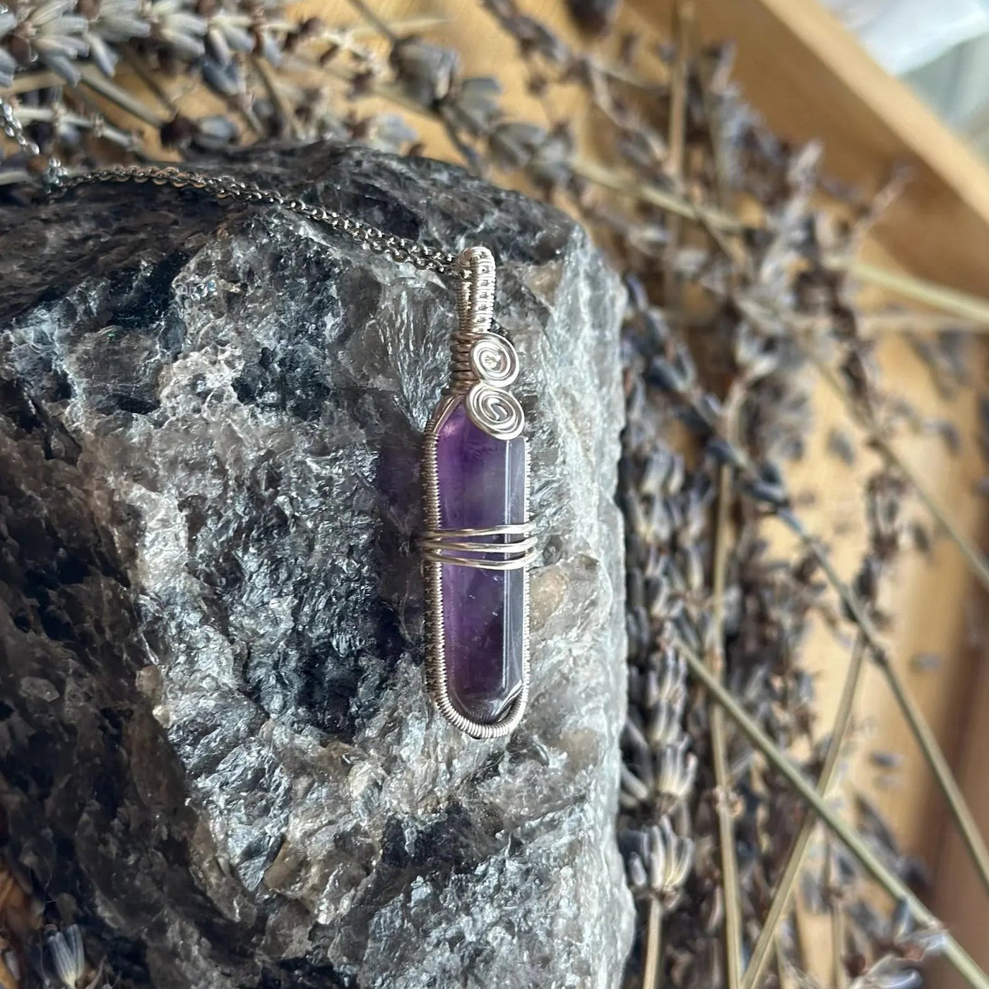 Amethyst Point - Handmade Wire Wrapped Necklace – Artisan Made