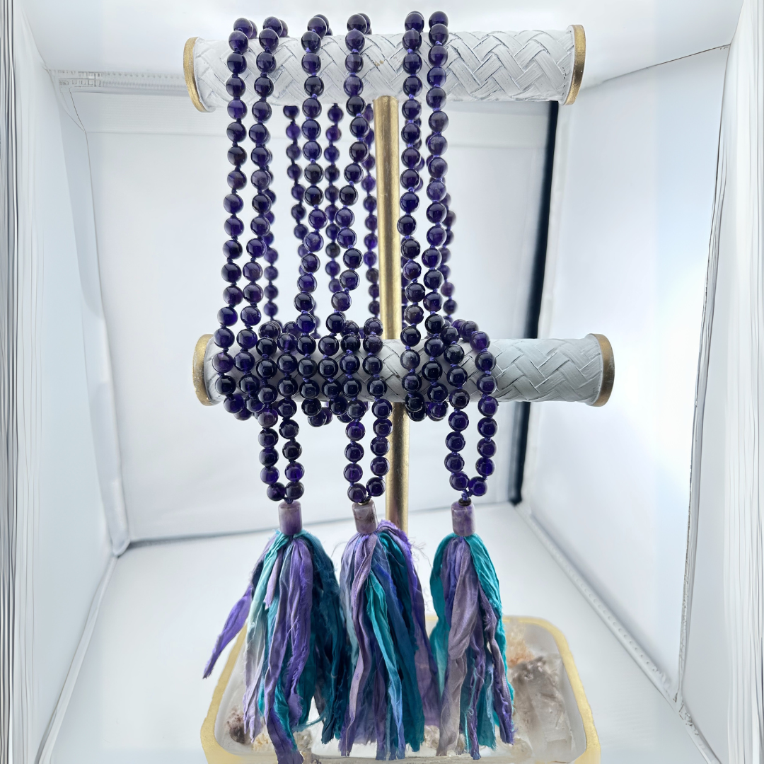 Amethyst Prayer Bead Mala - Artisan Made