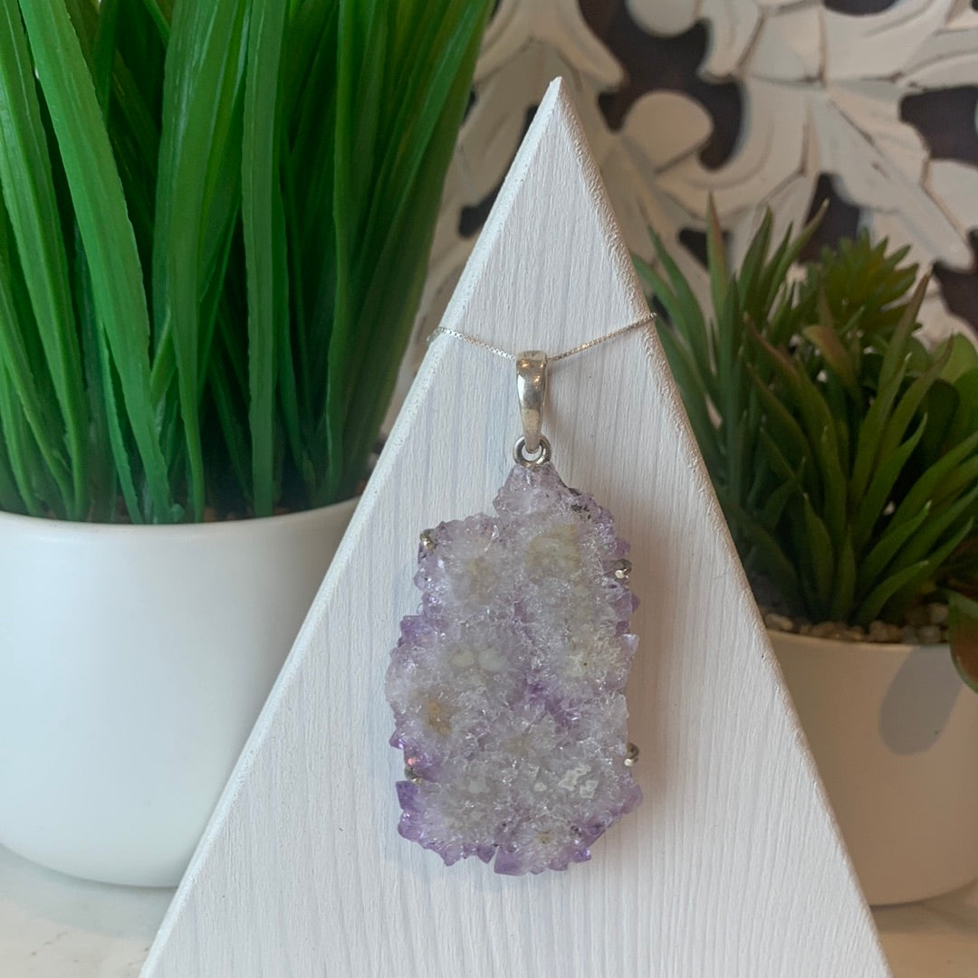 Amethyst Stalactite Slice Pendant 1.5" x 1.75"