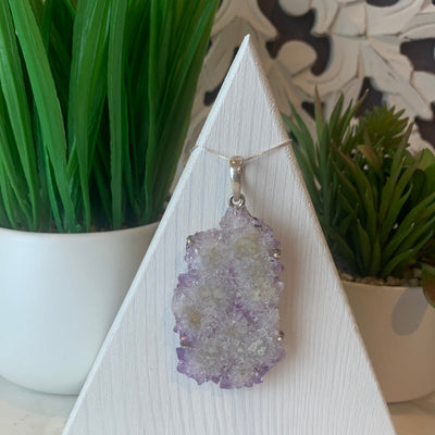 Amethyst Stalactite Slice Pendant 1.5" x 1.75"