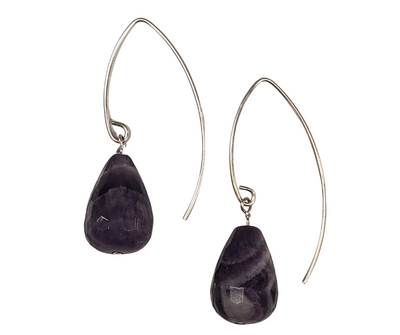 Amethyst Teardrop Earrings with sterling silver Earwire