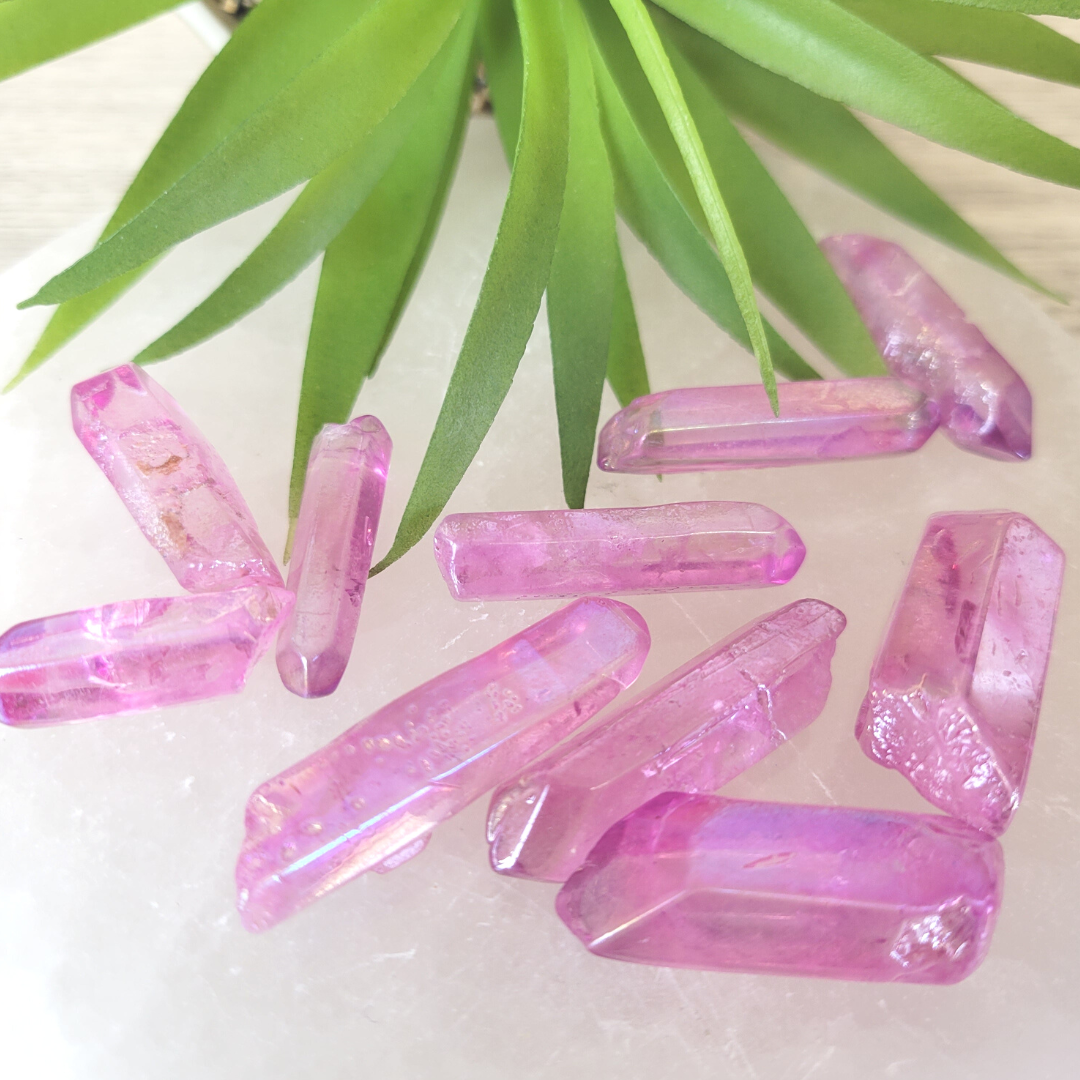 Aura Crystal Point- Amethyst, Aqua, Pink or Bi-Colored-Sold Individually