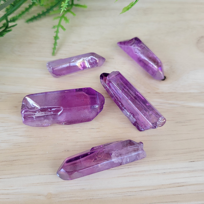 Aura Crystal Point- Amethyst, Aqua, Pink or Bi-Colored-Sold Individually