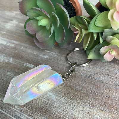 Aura Point Keychain-Titanium, Angel & Amethyst Aura