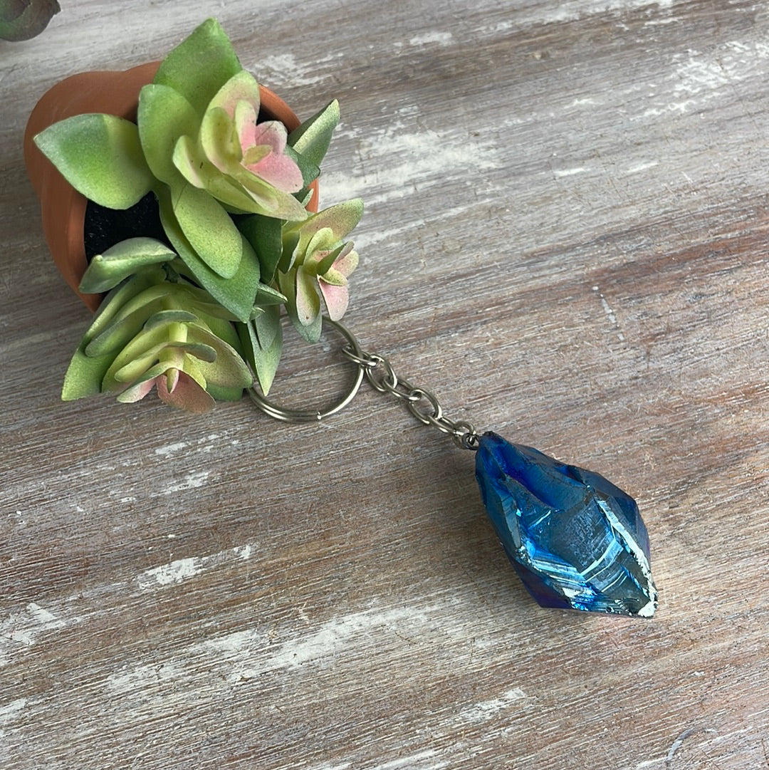 Aura Point Keychain-Titanium, Angel & Amethyst Aura