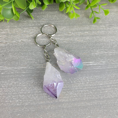 Aura Point Keychain-Titanium, Angel & Amethyst Aura