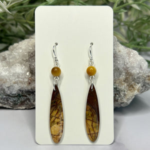 Australian Outback Jasper Teardrop Earrings - Artisan Made