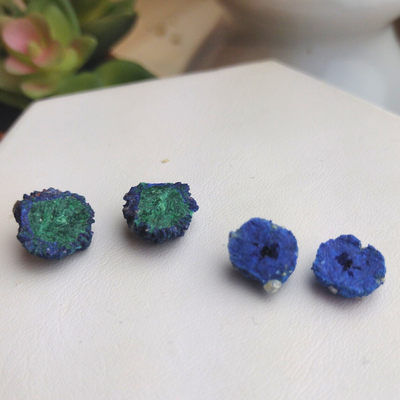 Azurite Blueberry Geode Pair from 4-20mm in size