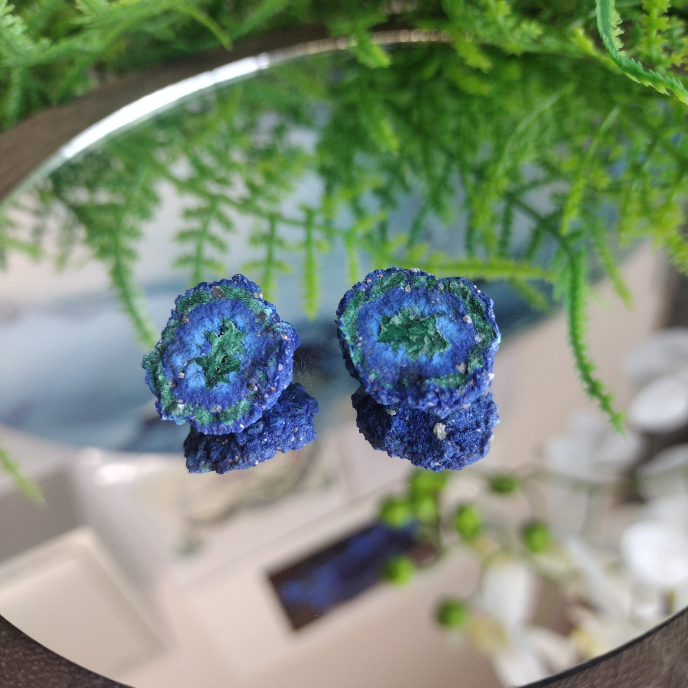Azurite Malachite Nodules Pairs-14mm-30mm