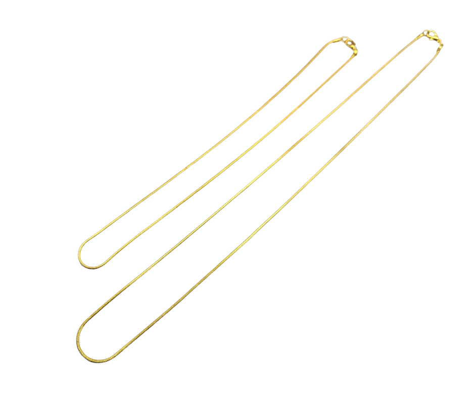 Base Metal Snake Chain - Gold (18" or 24")