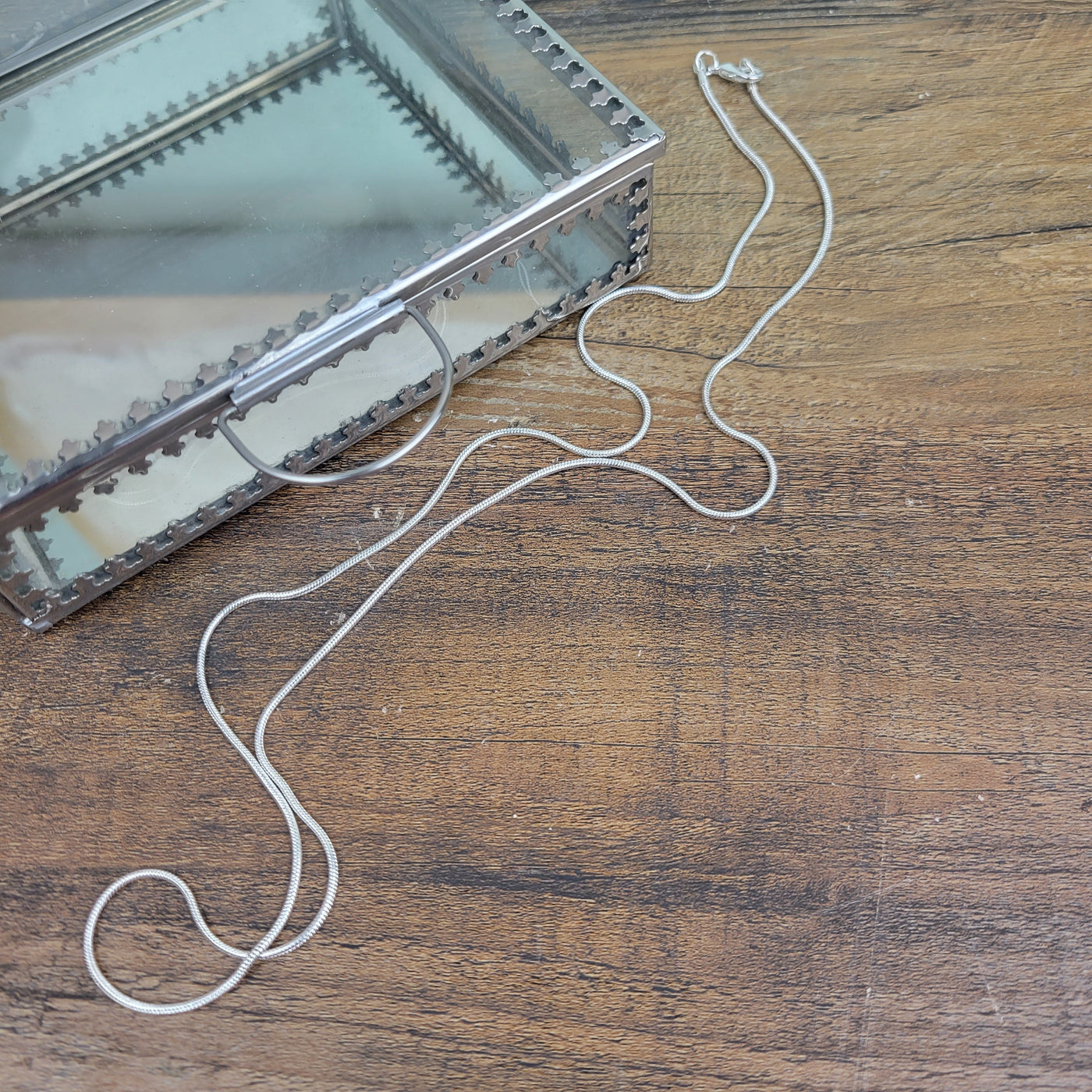 Base Metal Snake Chain - Silver (18" or 24")