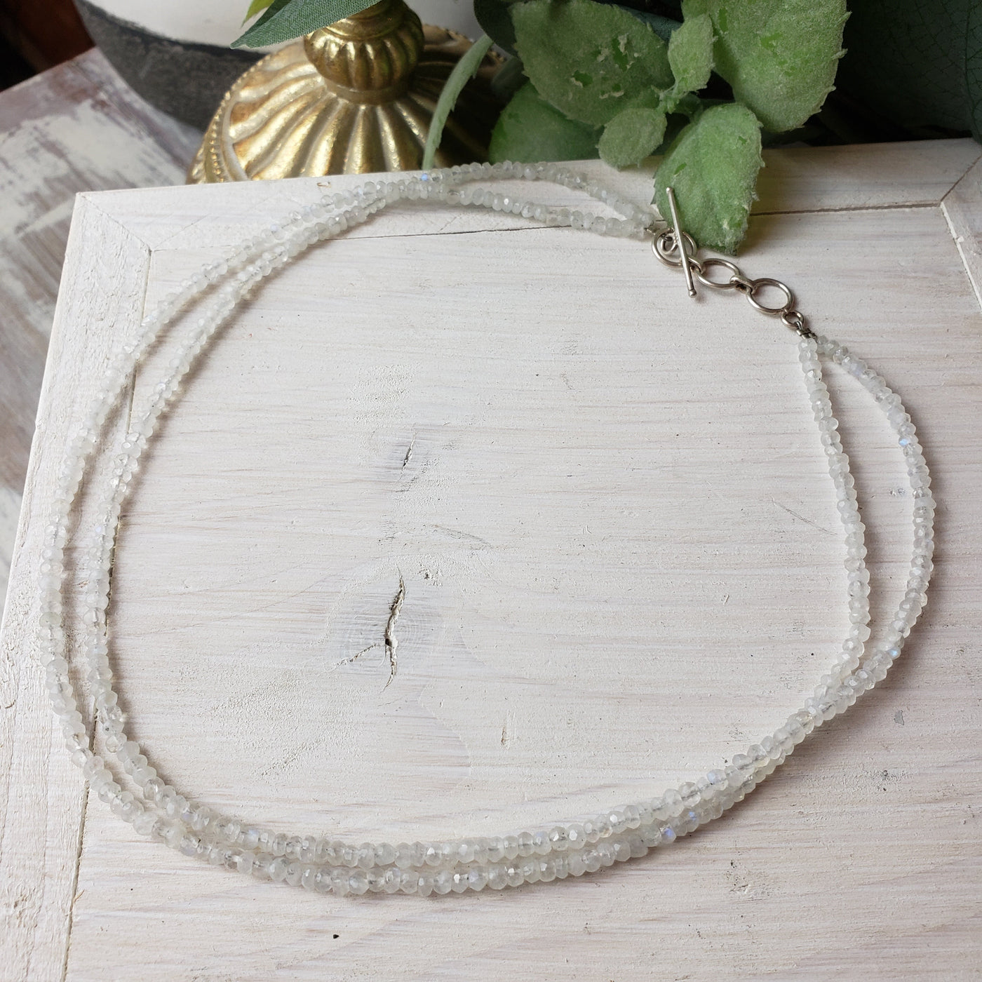 Beaded 2mm Double Strand 16" Necklace with sterling silver Clasp-Assorted