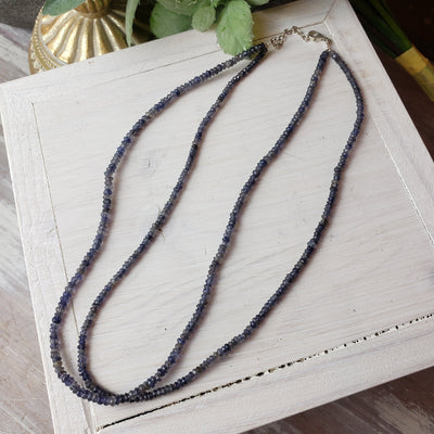 Beaded 2mm Double Strand 16" Necklace with sterling silver Clasp-Assorted