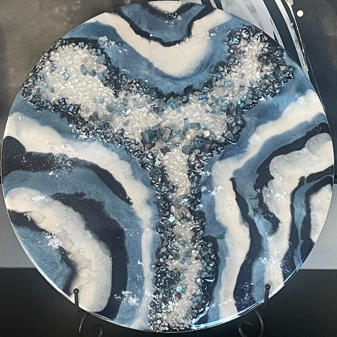 "Becoming Sapphire" Geode Resin Art - Artisan Made