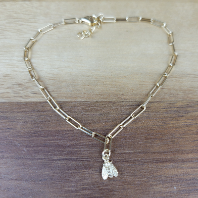 Bee 14k Gold Plated Bracelet - Artisan Made